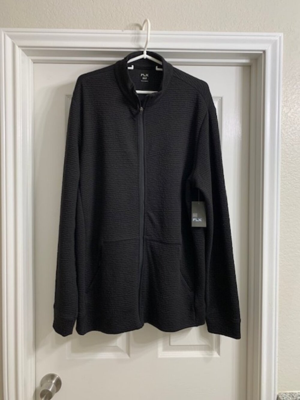 FLX Brand Men's Black Full-Zip Jacket, Size XLT (NWT)